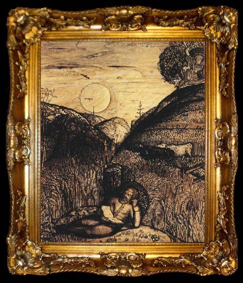 framed  Samuel Palmer The Valley Thick with Corn, ta009-2